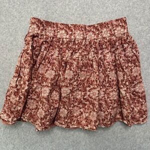 American Eagle Womens Terracotta Rose Floral Cotton Linen Mini Skirt Size M